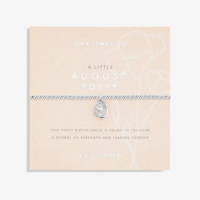 silver bracelet with charm for success and achievement-Birthflower A Little 'August' Bracelet