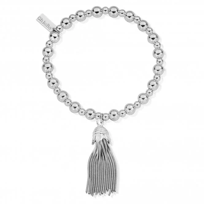 gold bracelet with engraved initials for elegant gift-ChloBo Mini Small Ball Tassel Bracelet SBMSB933