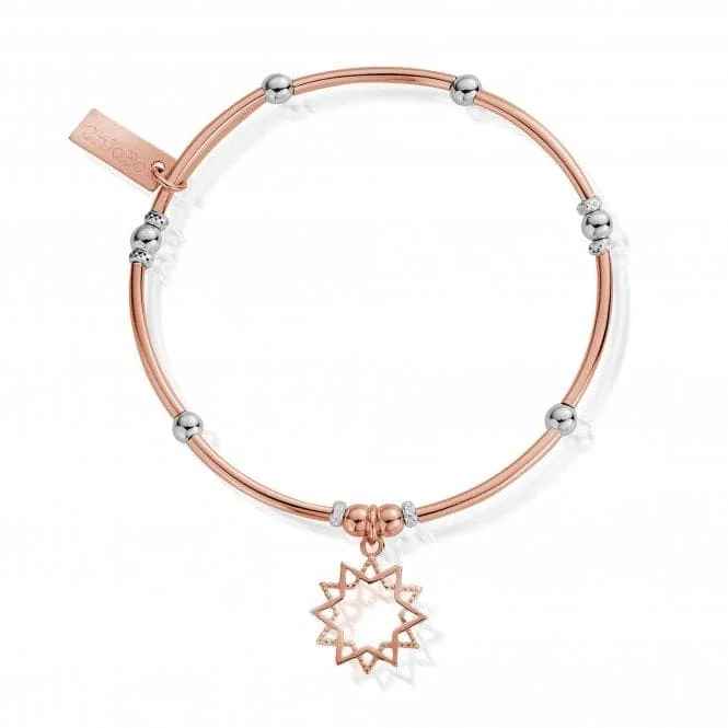 personalized silver bracelet with initial charms for loved ones-ChloBo Rose Gold and Silver Wishful Soul Star Bracelet MBMNBR591