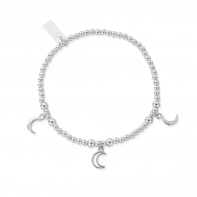 silver bracelet with family tree charm for sentimental gift-ChloBo Triple Moon Bracelet SBSB1104586