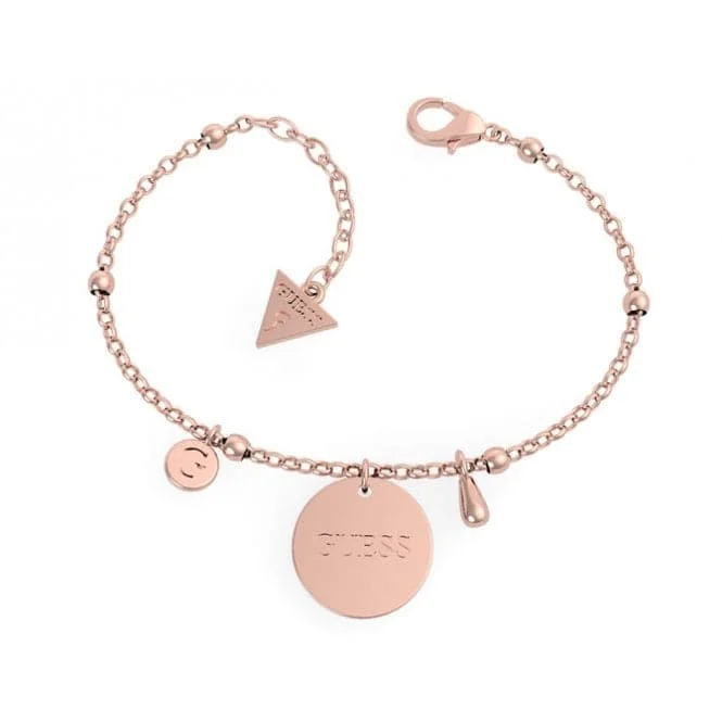 luxury gold bracelet with engraved date for special occasion-Peony Art Chain & Charms Rose Gold Bracelet UBB29119-L