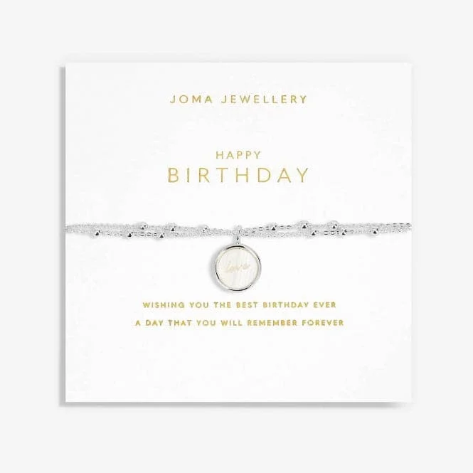 luxury bracelet with gemstones and custom engraving for special gift-My Moments 'Happy Birthday' Bracelet 5788