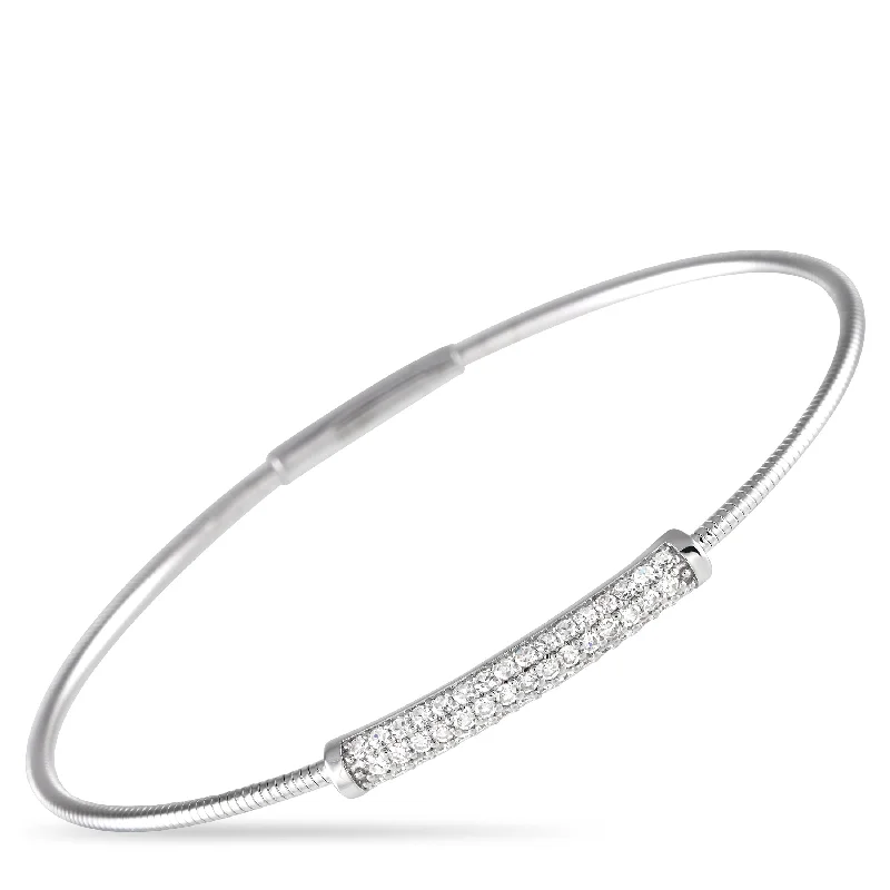 adjustable bracelet with gemstone for positive energy flow-LB Exclusive 18K White Gold 0.57 ct Diamond Bangle Bracelet MF25-051724