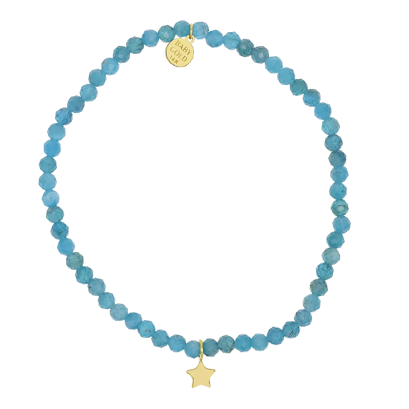 adjustable silver bracelet for layering with meaningful charms-Blue Gemstone & Custom Charm Bracelet