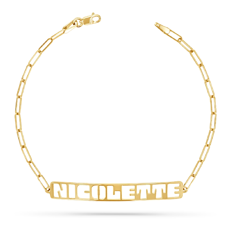 personalized bracelet with engraved name for mom’s gift-Customizable Cut-Out Name Bracelet