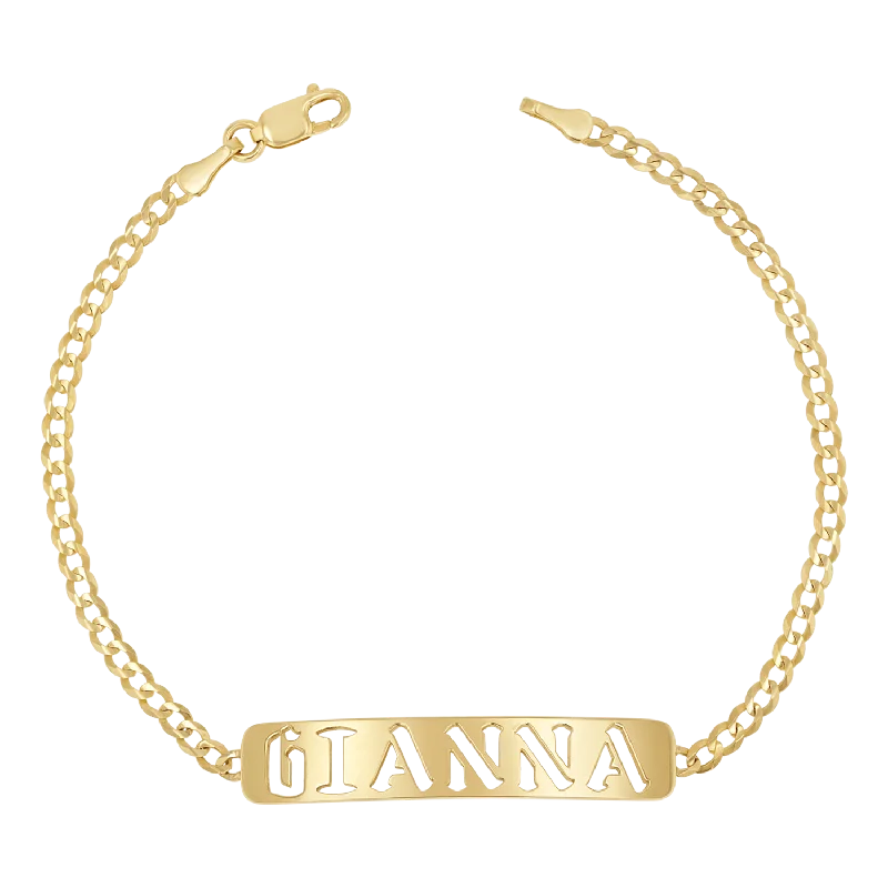 personalized bracelet with engraved name for best friend-Cuban Link Nameplate Bracelet