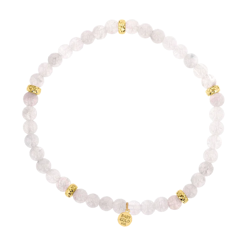 custom gold bracelet with engraved name for gift-Moonstone Beaded Bracelet