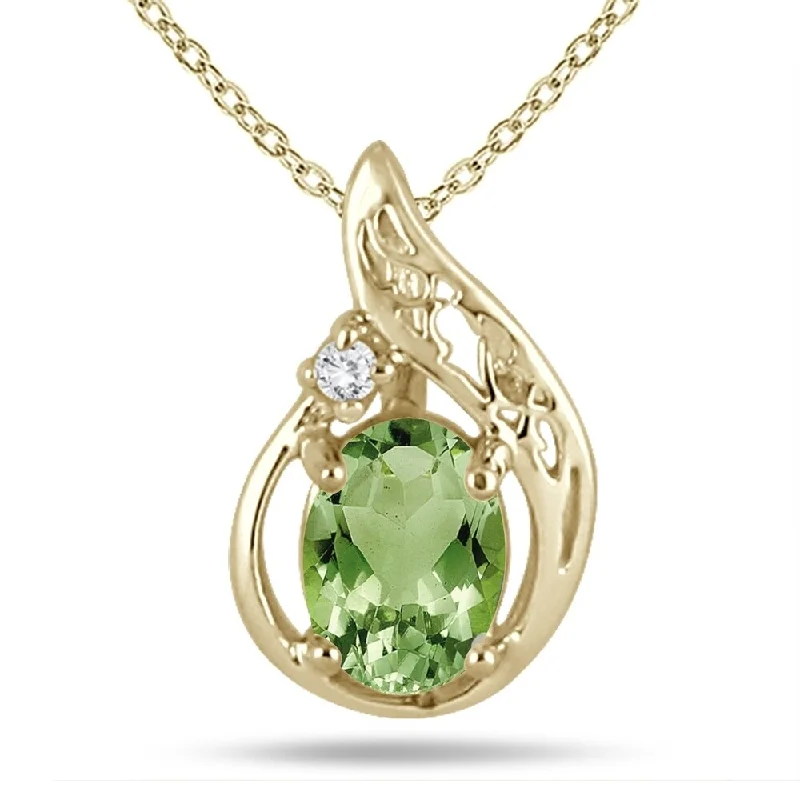 celestial pendant necklace for bridesmaids -1 Carat Peridot and Diamond Pendant in 18K Gold Plated Sterling Silver