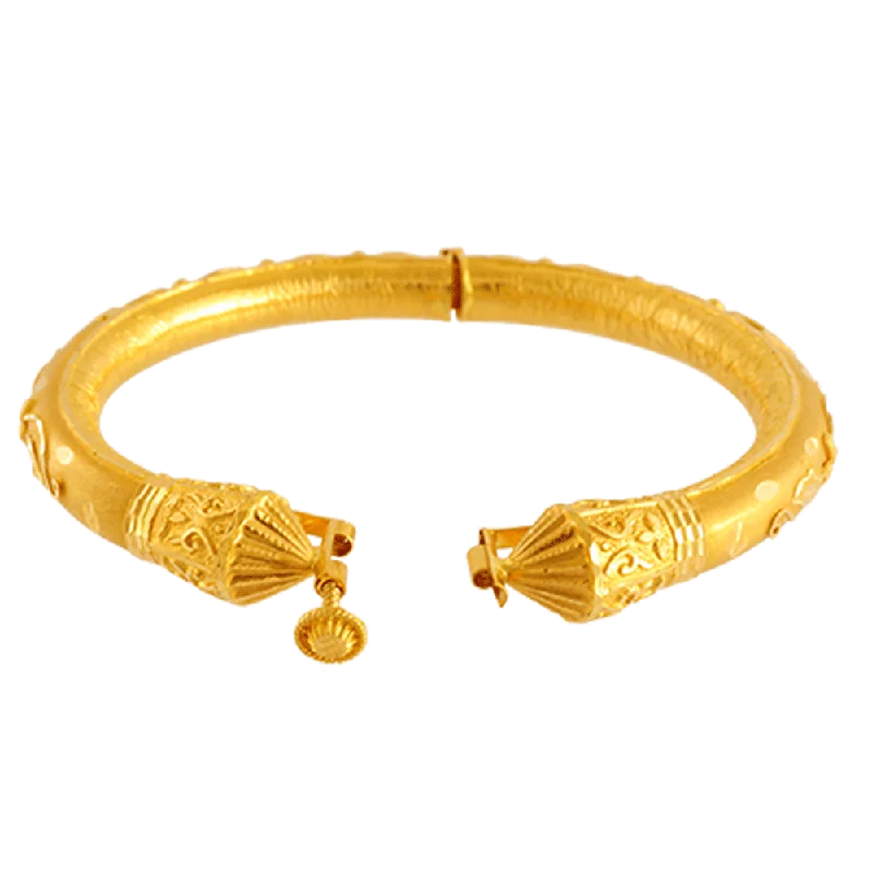 personalized bracelet with engraved quote for family gift-22KT Yellow Gold Bangle For Women