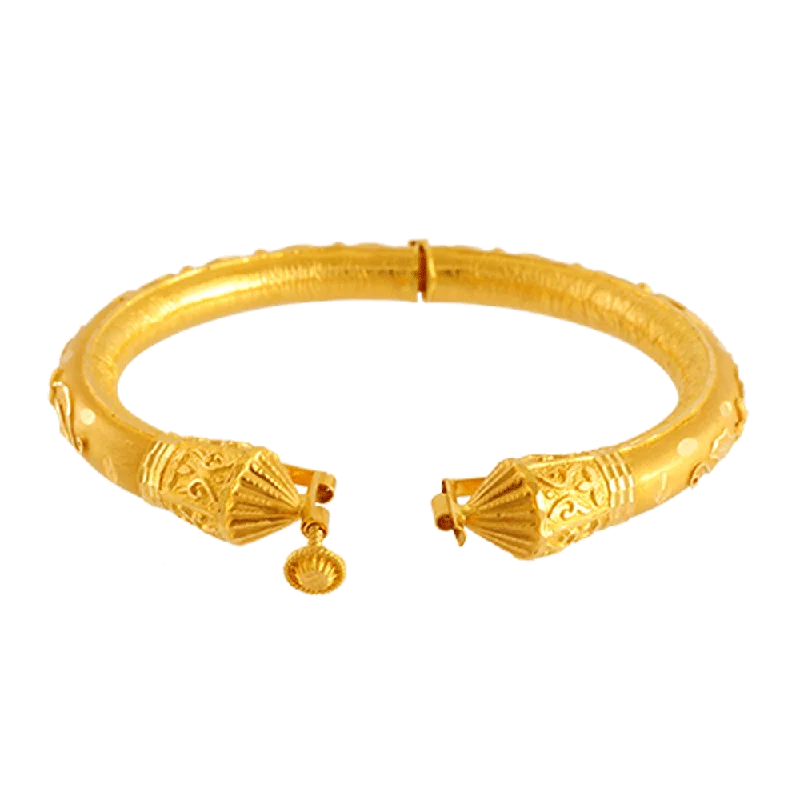 luxury bracelet with engraved initials for special occasion gift-22KT Yellow Gold Bangle For Women