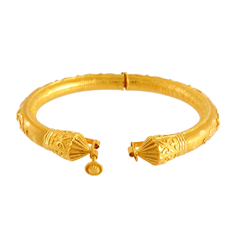 luxury bracelet with custom engraving for meaningful gift-22KT Yellow Gold Bangle For Women