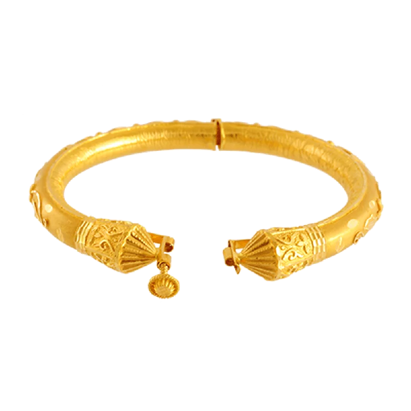 silver bracelet with charm for success and achievement-22KT Yellow Gold Bangle For Women