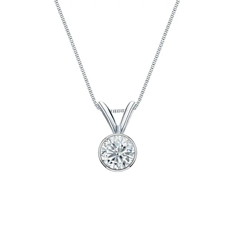 sterling silver pendant necklace for special occasions -Auriya 14-karat Gold 0.30ctw Round Solitaire Lab Grown Diamond Necklace Basket (D-E VVS) - 0.3