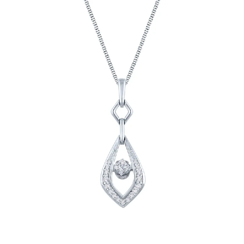 silver pendant necklace with charm for wedding -Auriya 14k White Gold 1/3ct TDW Dancing Princess-cut Diamond Necklace