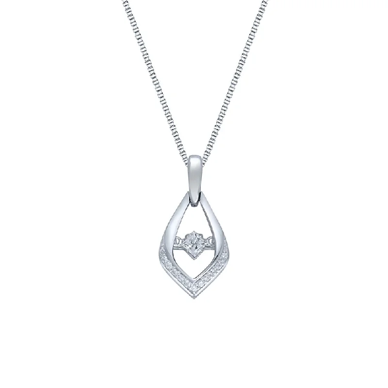 women’s custom pendant necklace with birthstone -Auriya 14k White Gold 2/5ct TDW Dancing Diamond Necklace