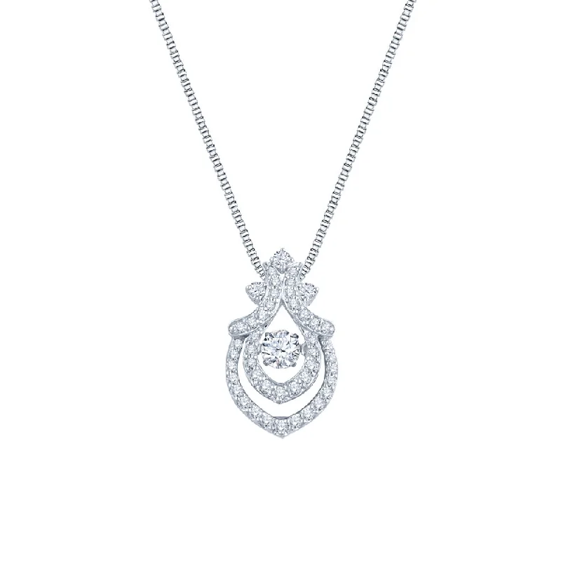 women’s celestial pendant necklace with name -Auriya 14k White Gold 9/10ct TDW Dancing Stone Diamond Necklace