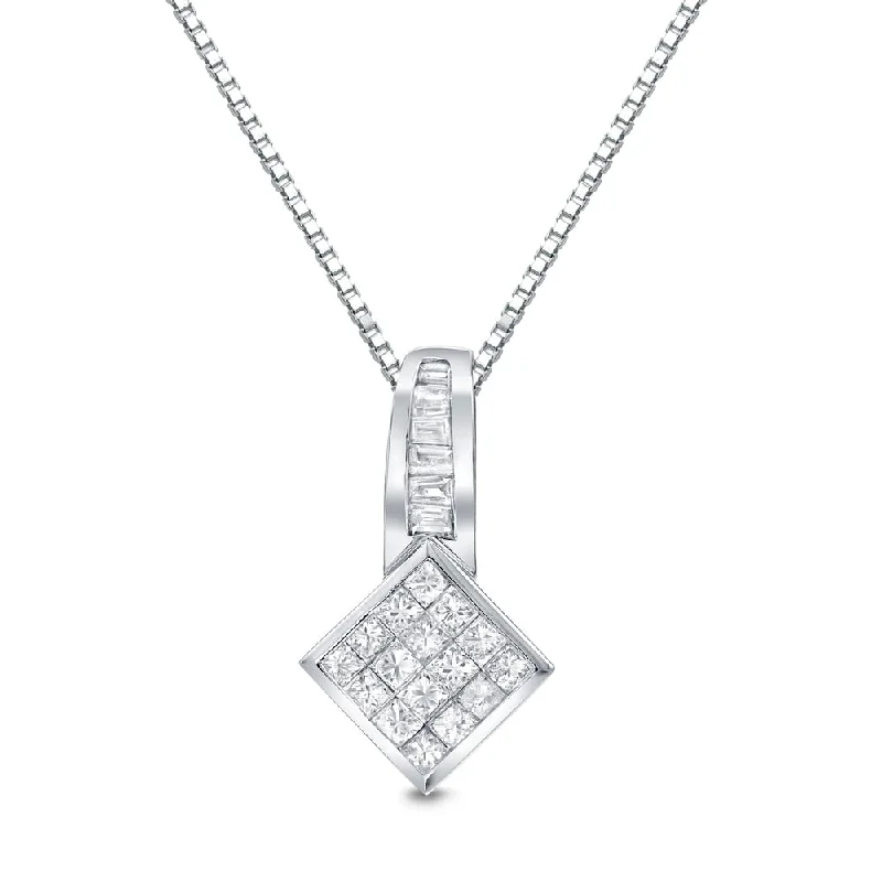 personalized pendant necklace with celestial star -Auriya 18k White Gold 3/4ct TDW Diamond Necklace (H-I, SI1-SI2)