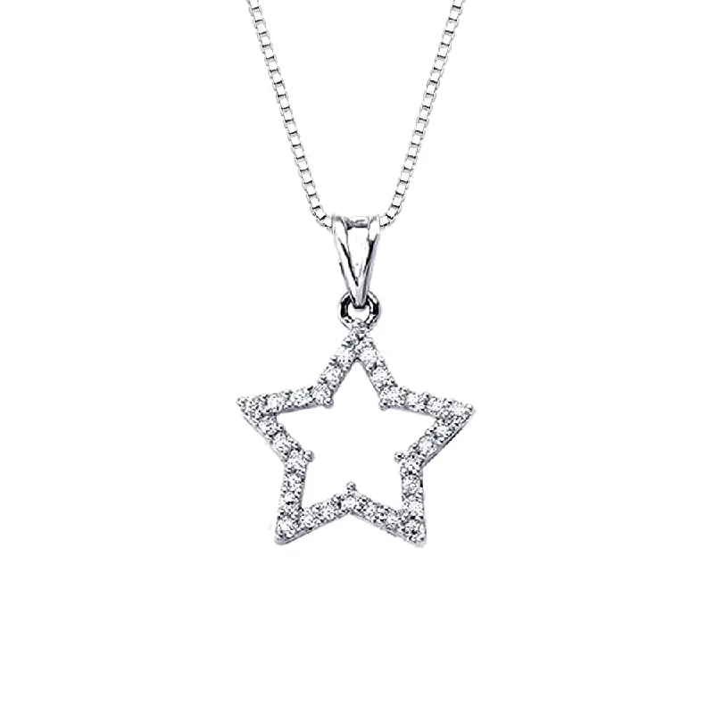 personalized pendant necklace with gemstone silver -Auriya Star Shaped 1/4ctw Diamond Necklace 14k Gold (H-I, SI1-SI2)