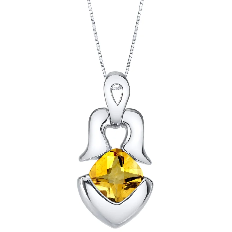 personalized pendant necklace for Christmas gift -Citrine Sterling Silver Tumi Pendant Necklace