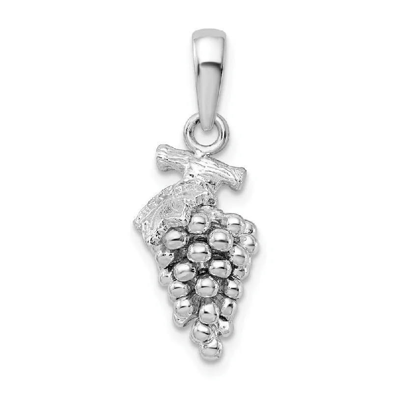 women’s pendant necklace with name and gemstone -Diamond2Deal 925 Sterling Silver 3D Grapes Pendant (L-24.5mm, W-9.5mm)