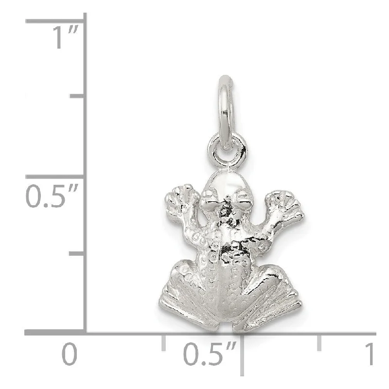 women’s personalized pendant necklace with pearl -Diamond2Deal 925 Sterling Silver Frog Pendant (L- 17 mm, W- 12 mm)