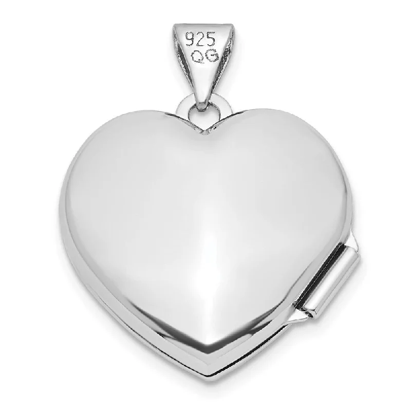 custom pendant necklace for special occasions -Diamond2Deal 925 Sterling Silver Rh-plated Cubic Zirconia Love Moon and Back Heart Locket Pendant and Charm (L-24mm, W-18.9mm)