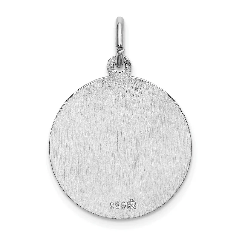 dainty gold pendant necklace for brides -Diamond2Deal 925 Sterling Silver Rhodium-plated Spanish St. Jude Thaddeus Medal Pendant (L- 28 mm, W- 19 mm)