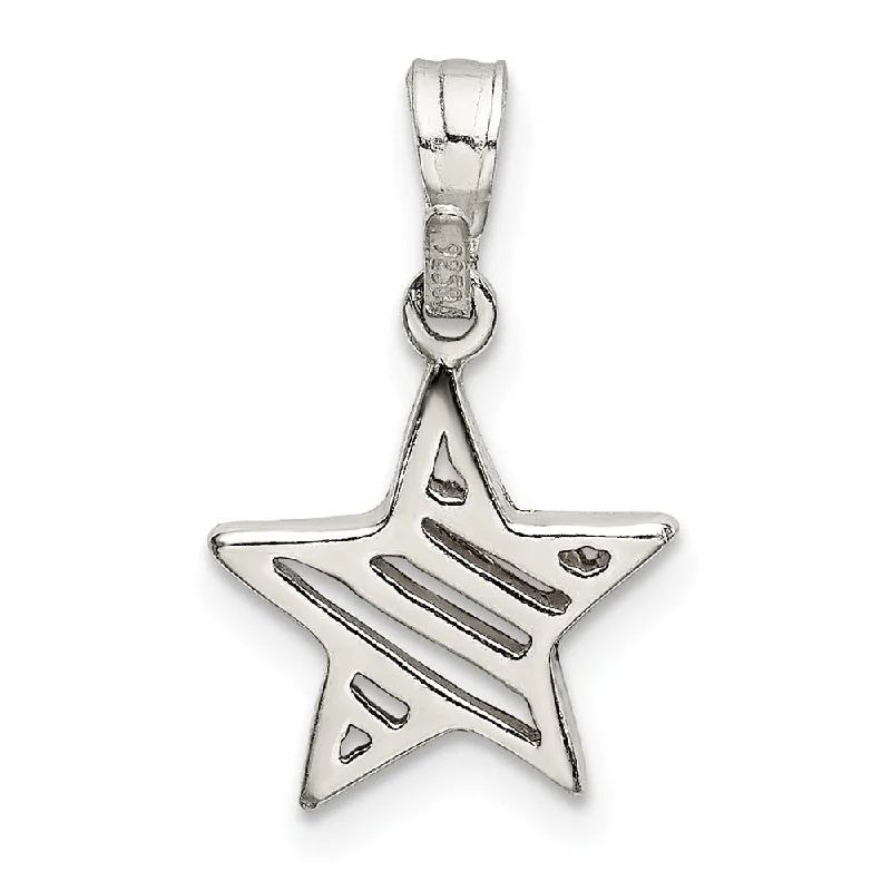 personalized pendant necklace for Christmas gift -Diamond2Deal 925 Sterling Silver Star Charm Pendant