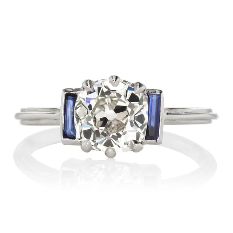 vintage engagement rings with diamonds and sapphires for women-Petra 1.50