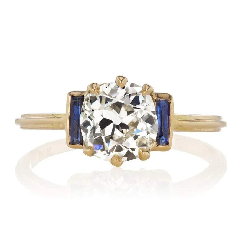 vintage rings with diamonds and sapphires for engagement-Petra 1.47