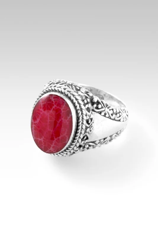 vintage engagement rings with sapphires and rubies for men-Journey of Enlightenment Ring™ in Red Indonesian Coral