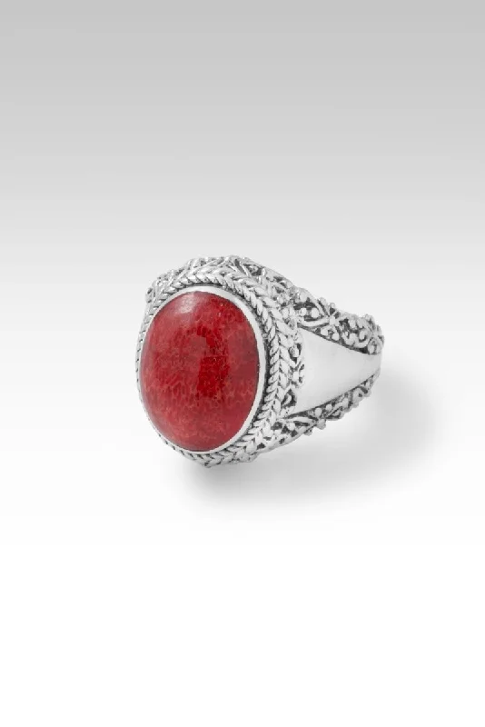 men’s custom-made engagement rings with sapphires and rubies-Journey of Enlightenment Ring™ in Red Sponge Coral