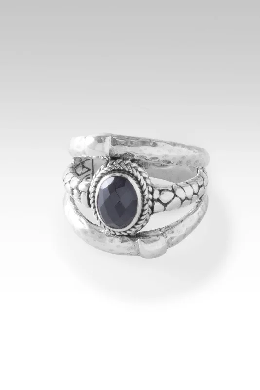 men’s platinum engagement rings with sapphires for wedding bands-Journey Within Ring™ in Black Spinel