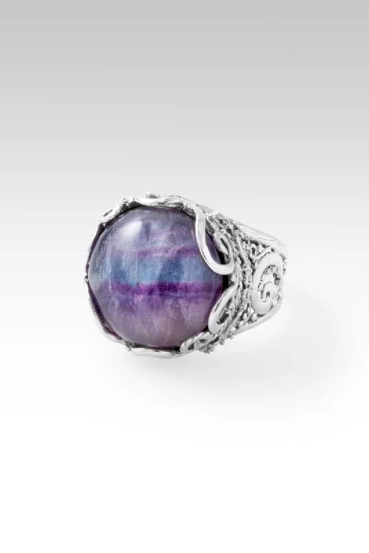 vintage engagement rings for men with sapphires and rubies-Live in Faith Ring™ in Rainbow Fluorite