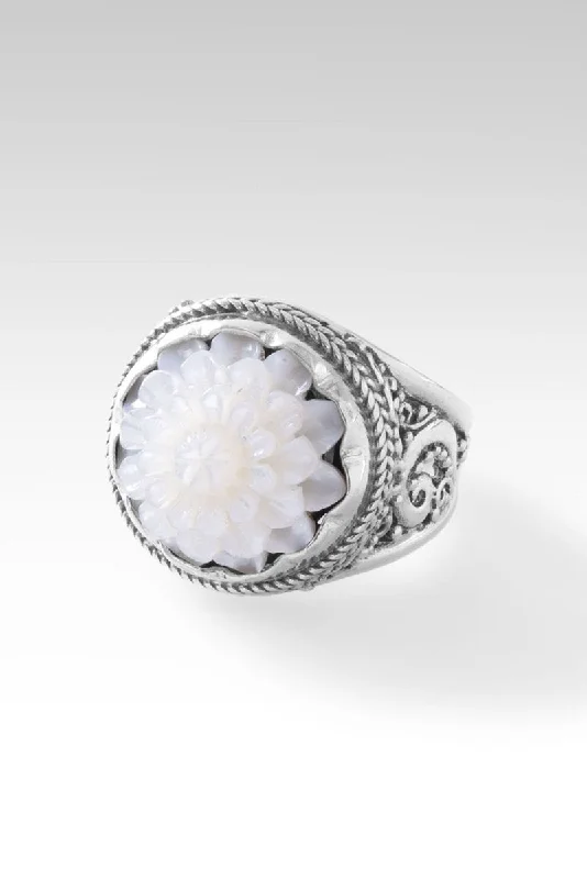 women’s engagement rings with sapphires and rubies for engagement rings-Live in Faith Ring™ in White Mother of Pearl