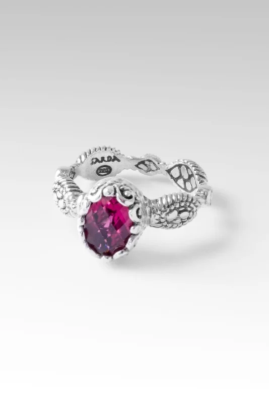 men’s rings with diamonds and rubies for engagement bands-Live in Peace Ring™ in Rubellite