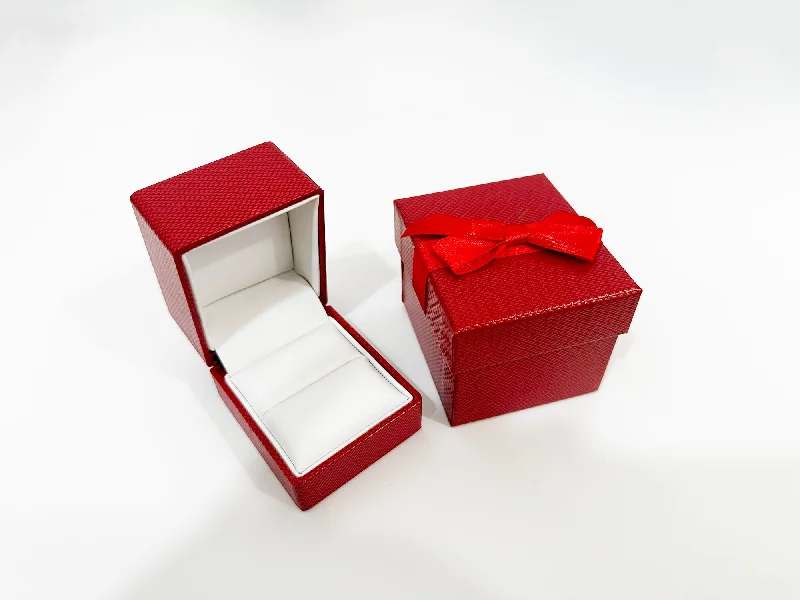 vintage rings with sapphires for women with diamonds-Luxury Ring Box Engagement Ring Case Gift Box Case Ring Holder Red & White