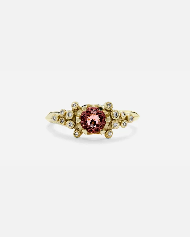 men’s rings with sapphires for engagement bands with diamonds-Melee E4 / Pink Tourmaline