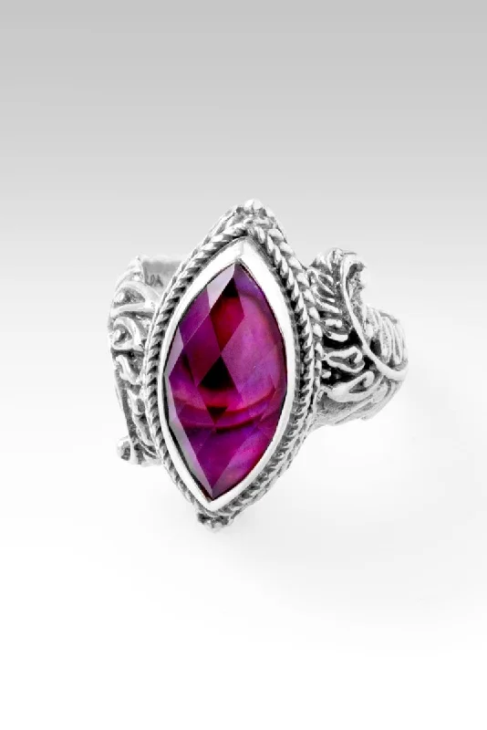 women’s engagement rings with sapphires and rubies for custom bands-Only Just Begun Ring™ in Pink Purple Abalone & Quartz Triplet