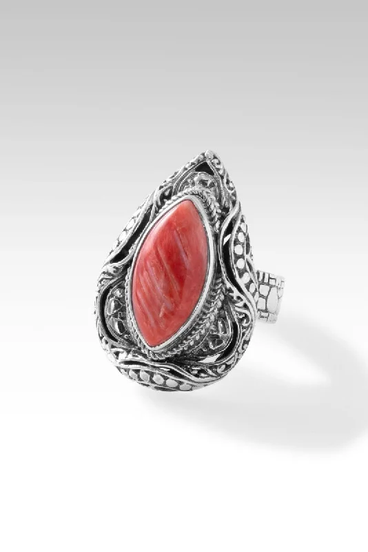 men’s platinum wedding rings with sapphires for engagement-Path of Peace Ring™ in Red Spiny Oyster