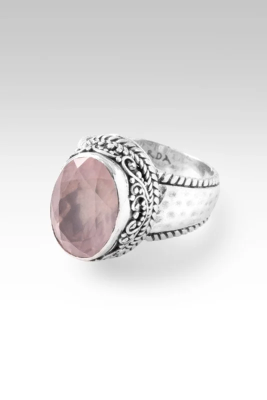 men’s wedding bands with sapphires and rubies for engagement rings-Perfecter of Peace Ring™ in Cloud Pink Rose Quartz