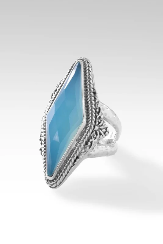 custom rings with sapphires for engagement with diamonds-Prayerful Heart Ring™ in Paraiba Chalcedony