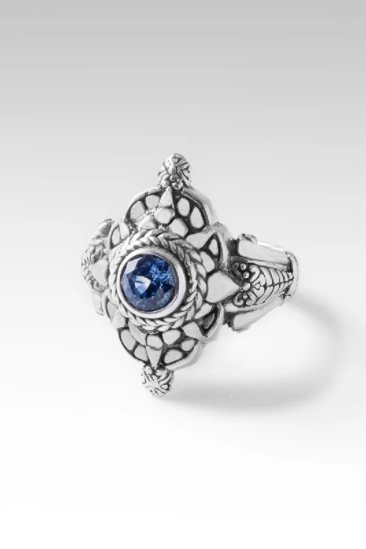 men’s rings with diamonds and rubies for engagement bands-Regal Blessings Ring™ in Montana Sapphire