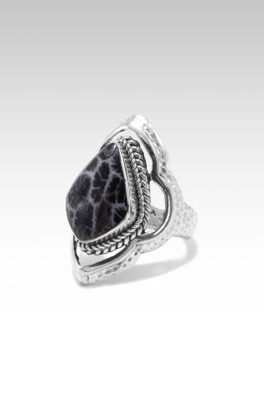 women’s custom wedding rings with sapphires and diamonds for engagement-Rejoice In Hope Ring™ in Black Indonesian Coral