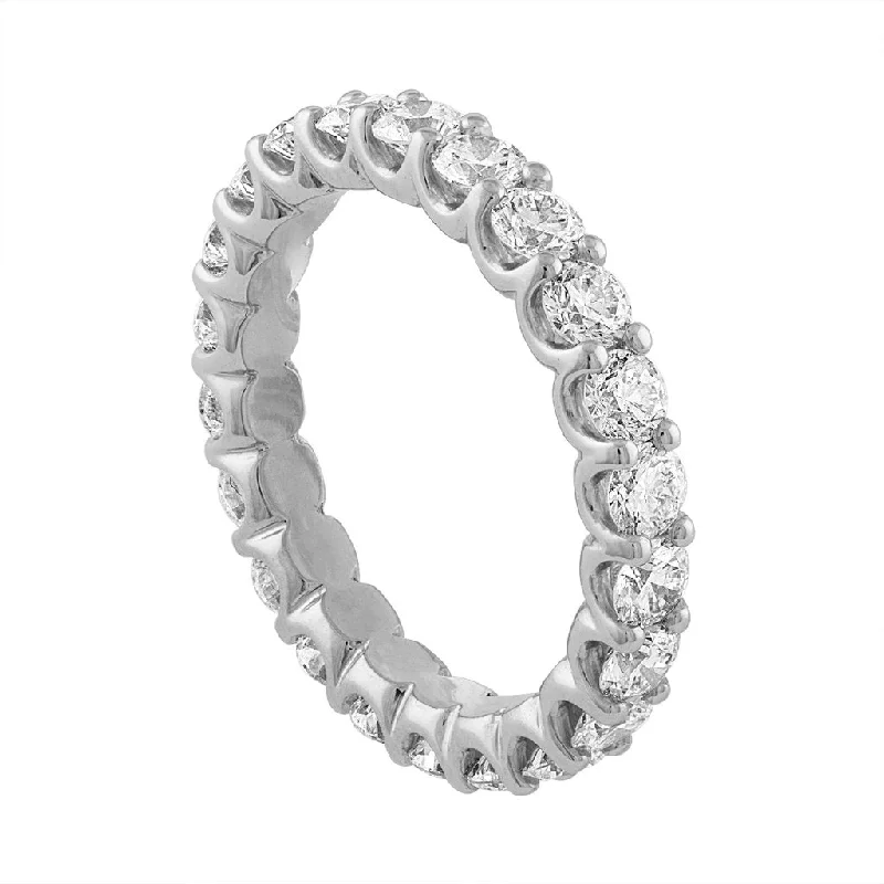 women’s wedding rings with rubies and sapphires for men’s wedding-Round Diamond Scalloped Eternity Band