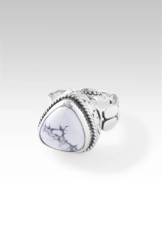 platinum wedding bands for men with sapphires and rubies for engagement-Seek Inner Peace Ring™ in Howlite