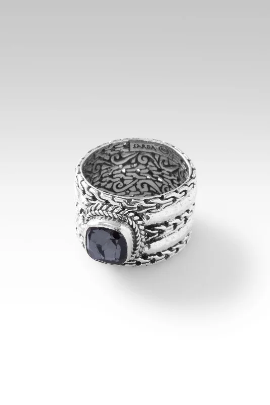 women’s rings with sapphires and diamonds for wedding engagement-Soul's Journey Ring™ in Odyssey Black Knight™ Mystic Quartz