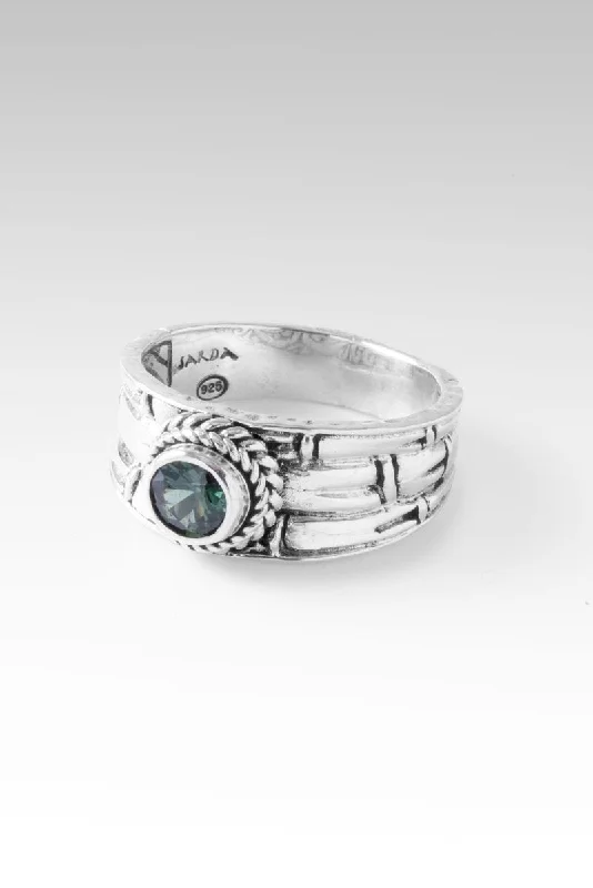 vintage wedding rings with diamonds and rubies for men-Steadfast and Resilient Ring™ in Australian Teal Green Sapphire