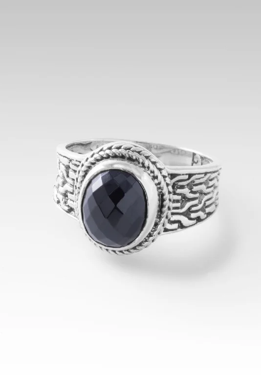 men’s rings with diamonds and sapphires for custom wedding engagement-Palisade Ring™ in Black Spinel