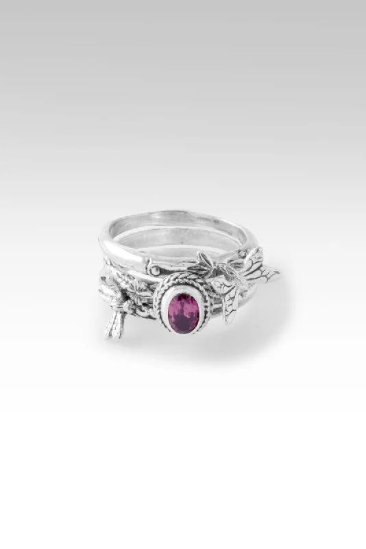 custom-made engagement rings with sapphires and rubies for women-Transformative Beauty Ring Set of 3™ in Purple Tourmaline